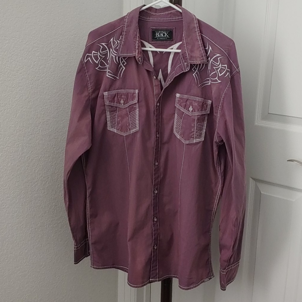 Long-Sleeve Tribal Stitched Shirt